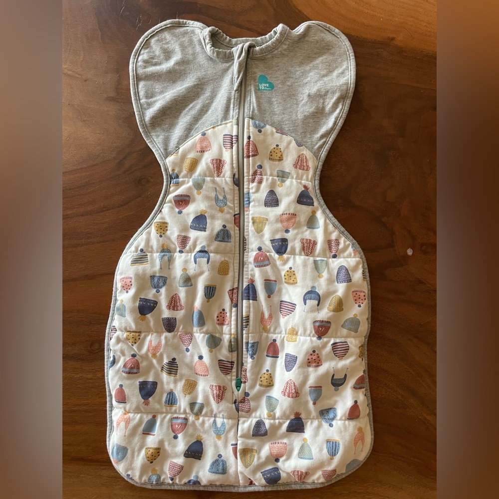 Love Gray and Multicolor Baby Swaddle